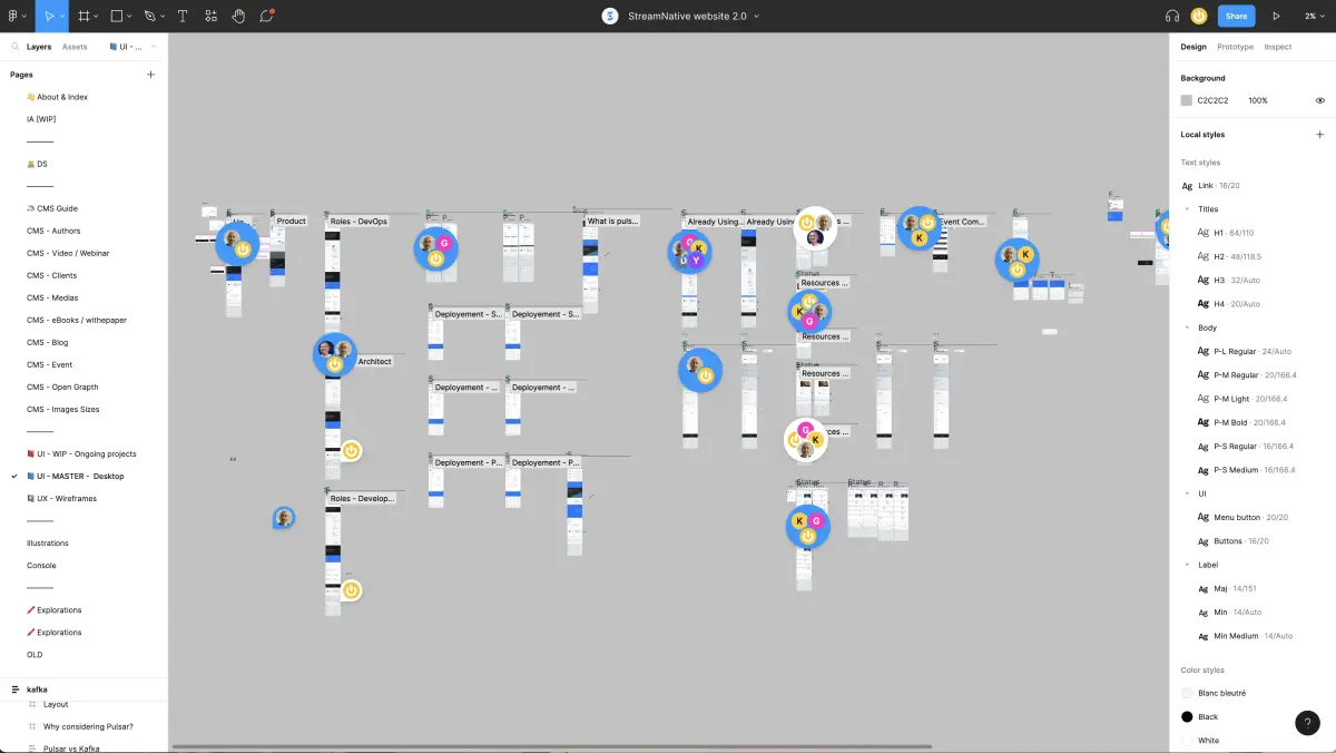 maquette figma du projet streamnative