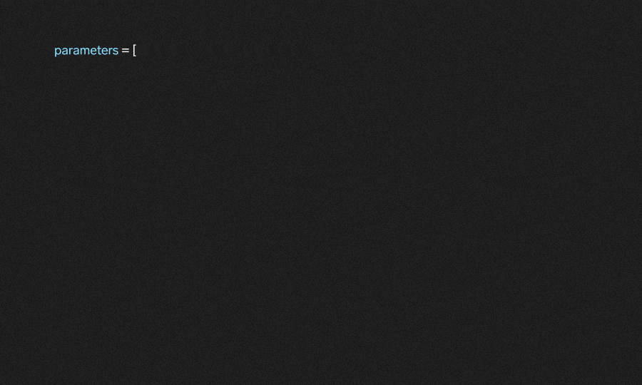 An animation of code being written
