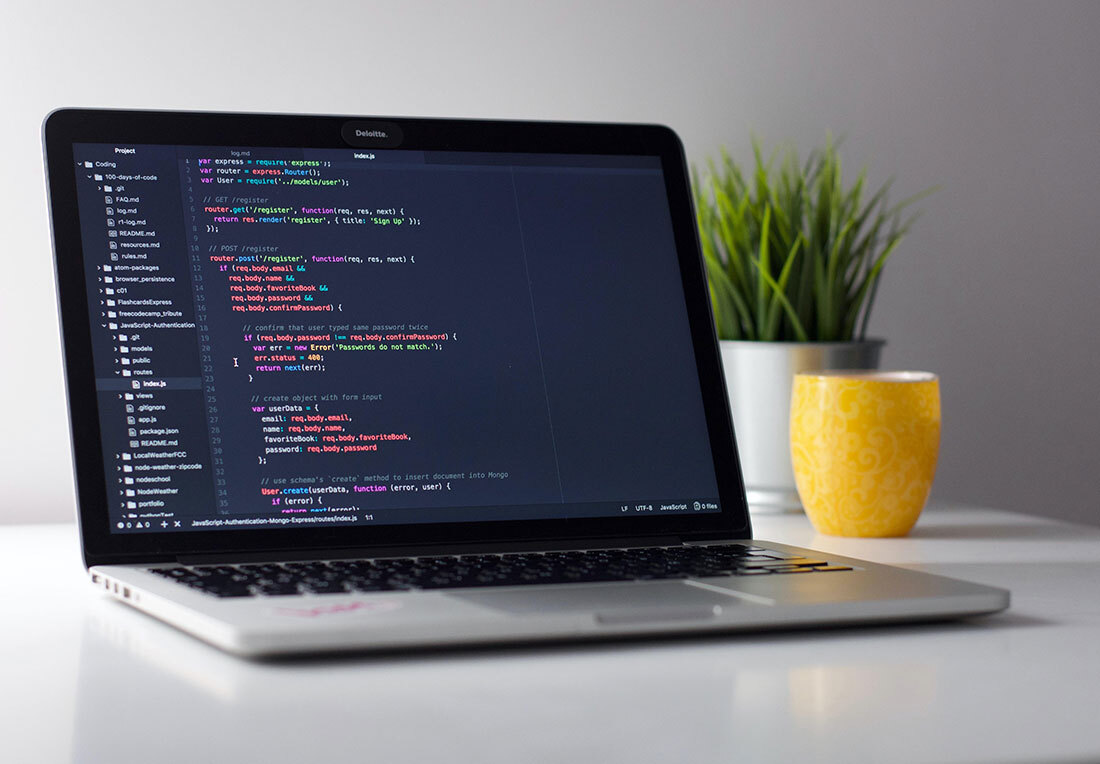 computer with code