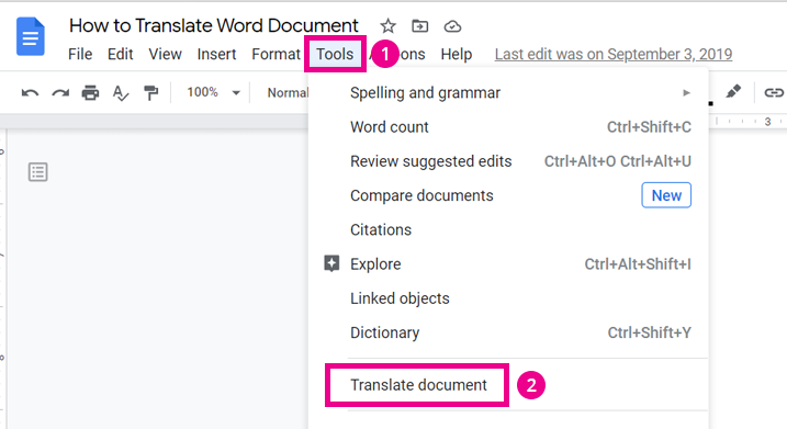 Document Viewer: Translating Documents