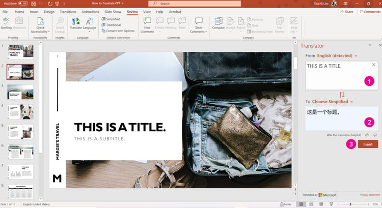 how to translate a powerpoint presentation