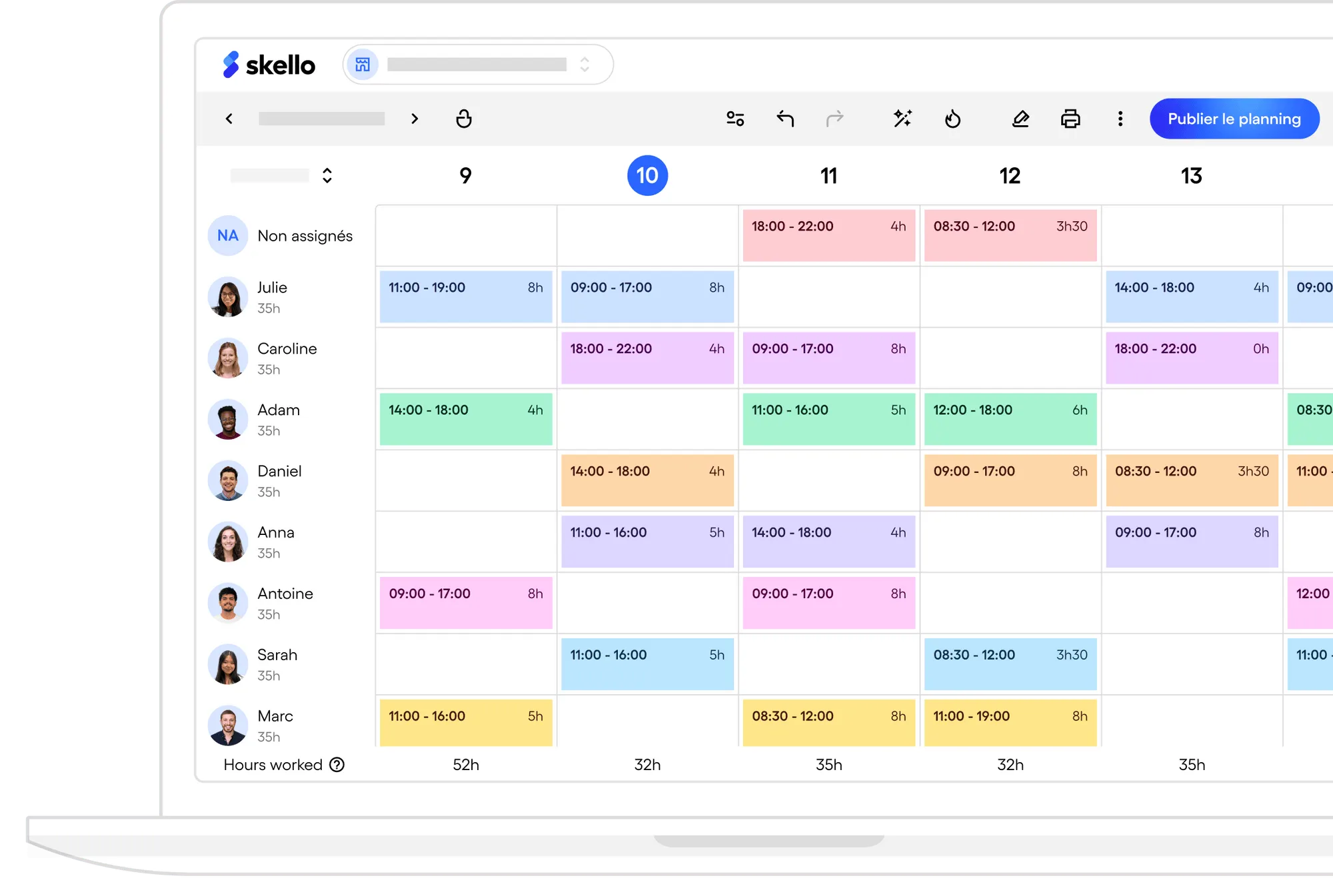 Plantilla Excel para calcular las horas trabajadas - Skello