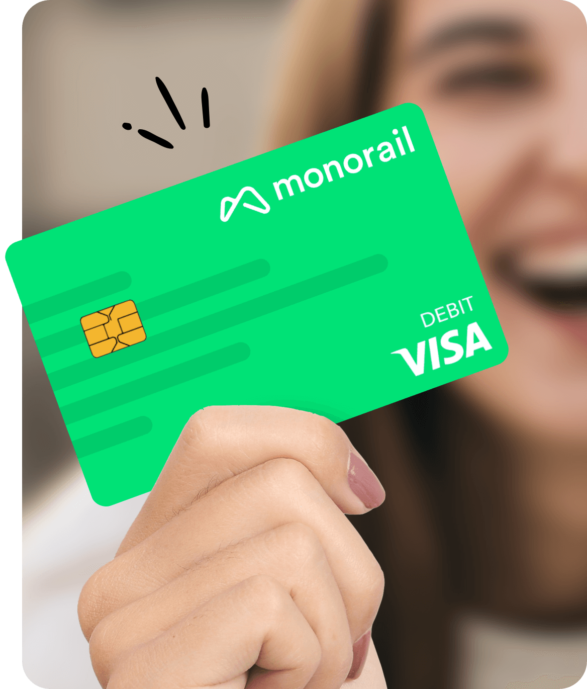 Person using their Monorail debit card to shop instead of buy now pay later.
