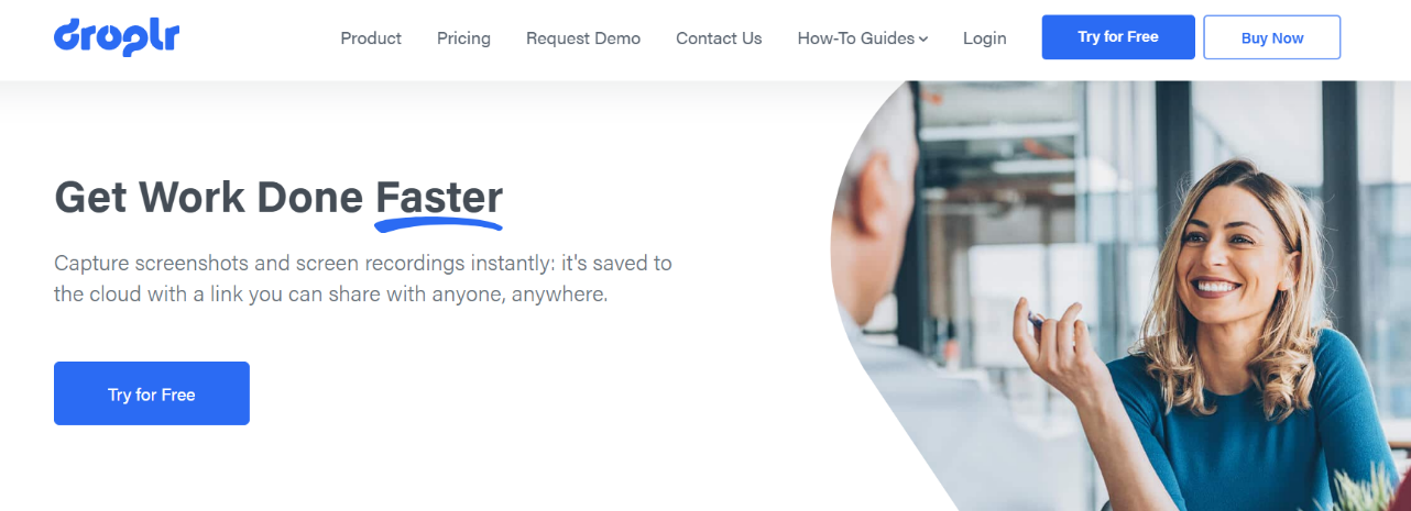 Home page of Droplr