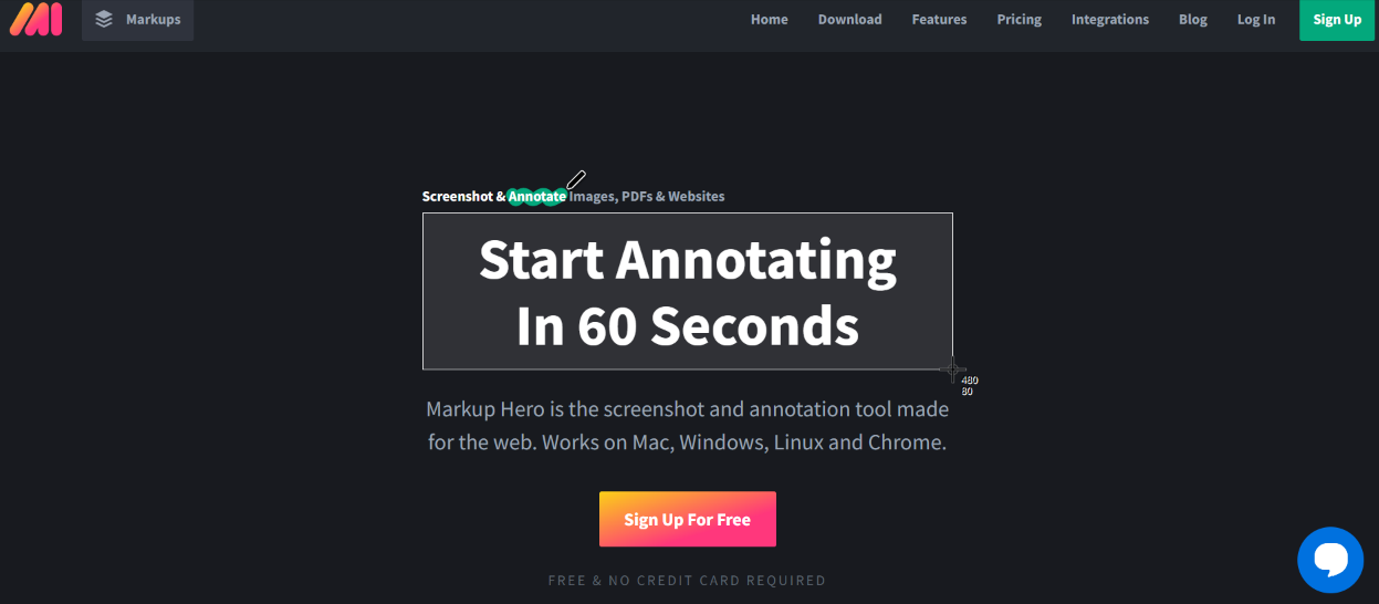 Home page of Markup Hero