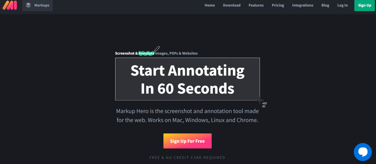 Home page of Markup Hero - best screenshot software