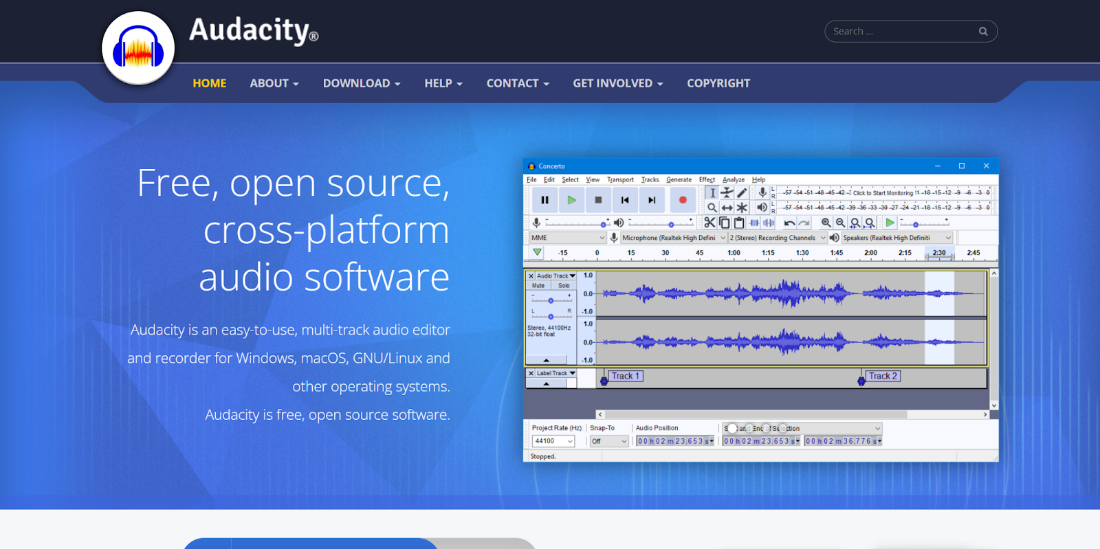 Screenshot of Audactiy.