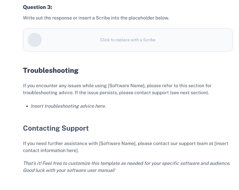 Software User Manual Template | Scribe