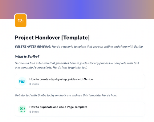 Project Handover Template | Scribe