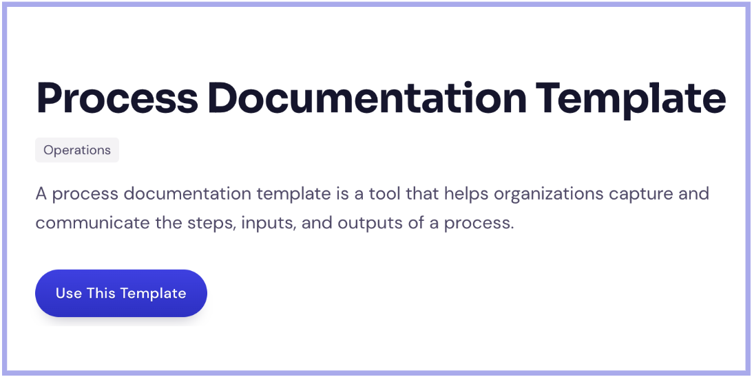 process documentation template