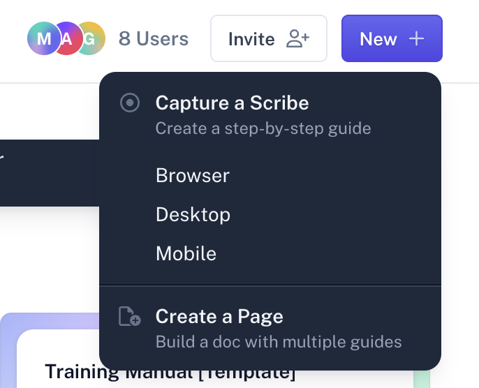 Use Scribe Pages to write your training manual