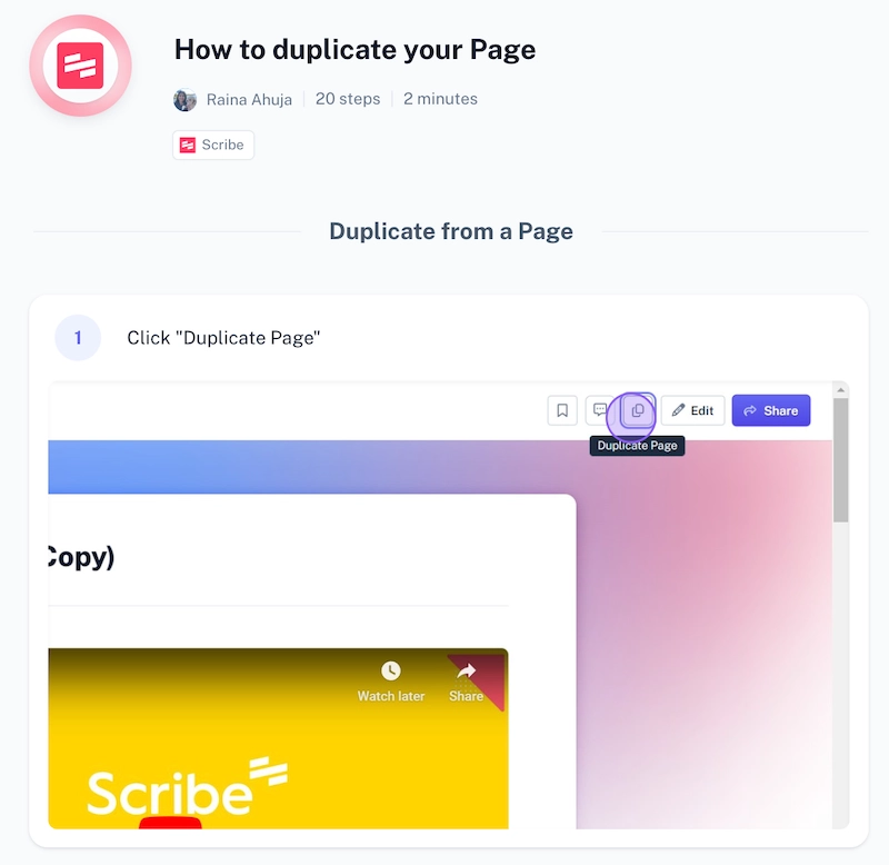 How to duplicate a Scribe Page template