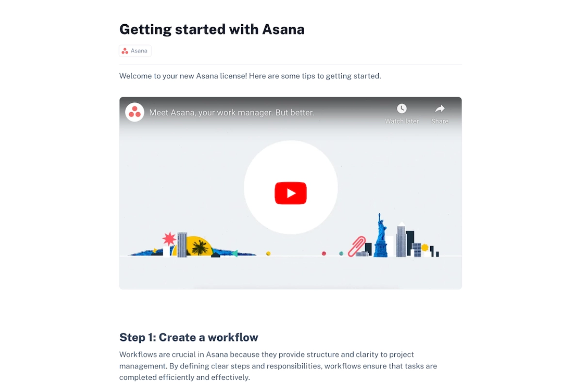 User manual on getting started with Asana made with ChatGPT User Manual Generator