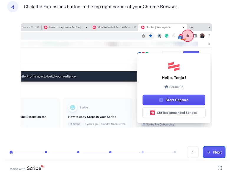 Scribe New User Guide how to download a browser extension: user manual templates