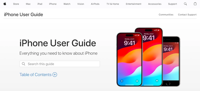 Process documentation examples: Apple iPhone User Guide