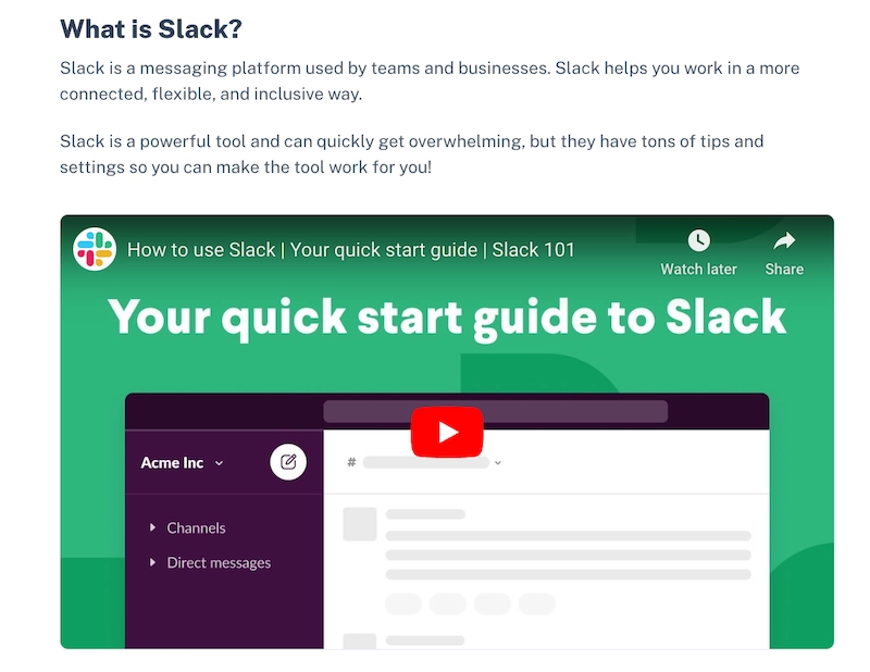 Process documentation examples - How to use Slack: your quick start guide