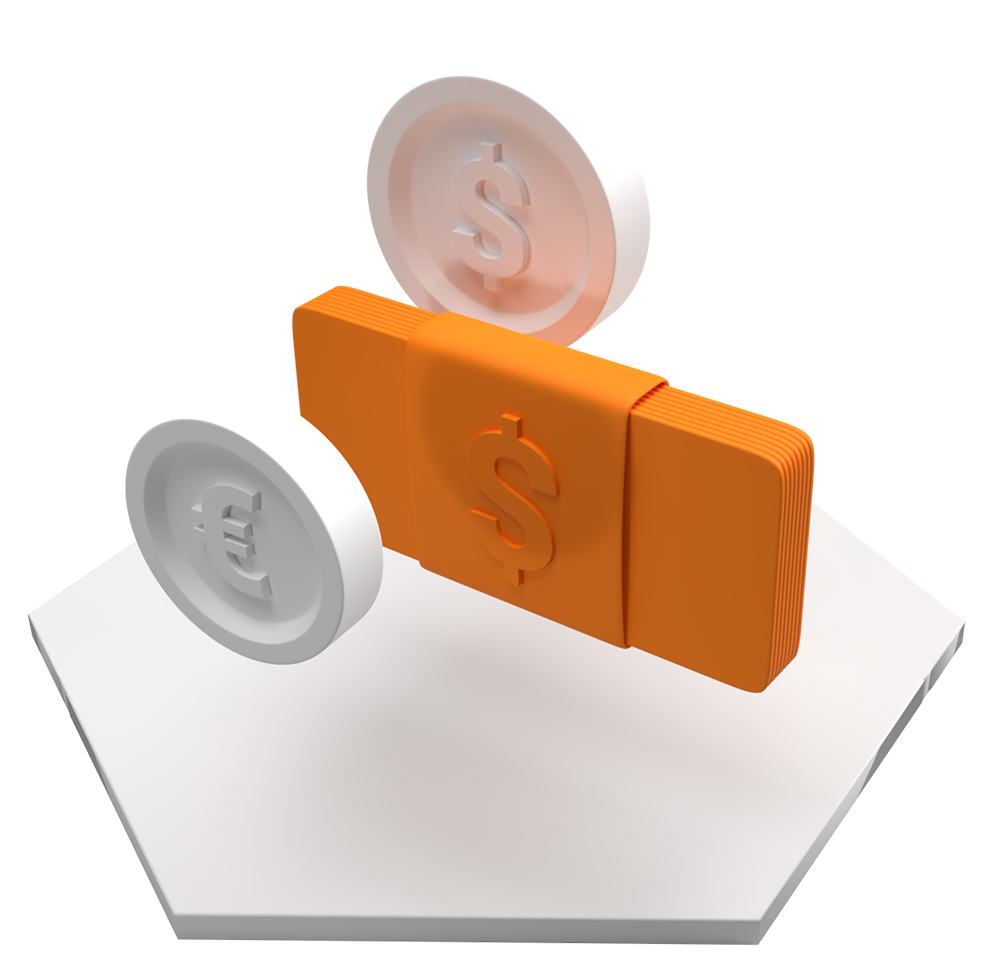 Money, two coins and a dollar bill