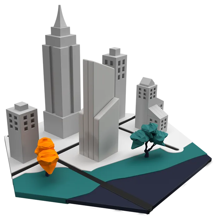 3d visualization of city tile