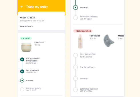customer application to track orders