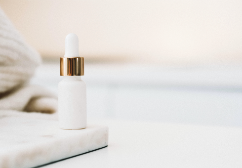 image of a cosmetics bottle on a table