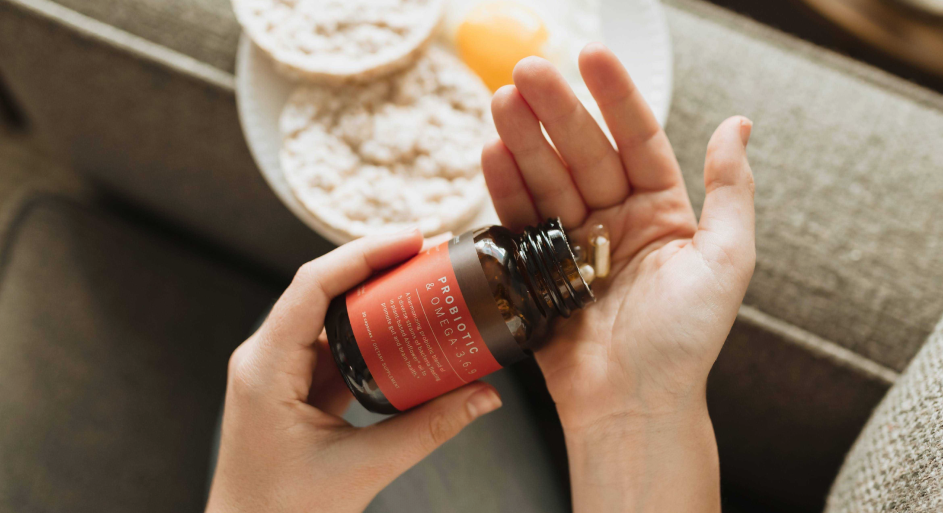 Probiotic supplement pills in packaging