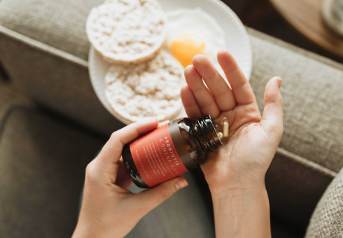 Probiotic supplement pills in packaging