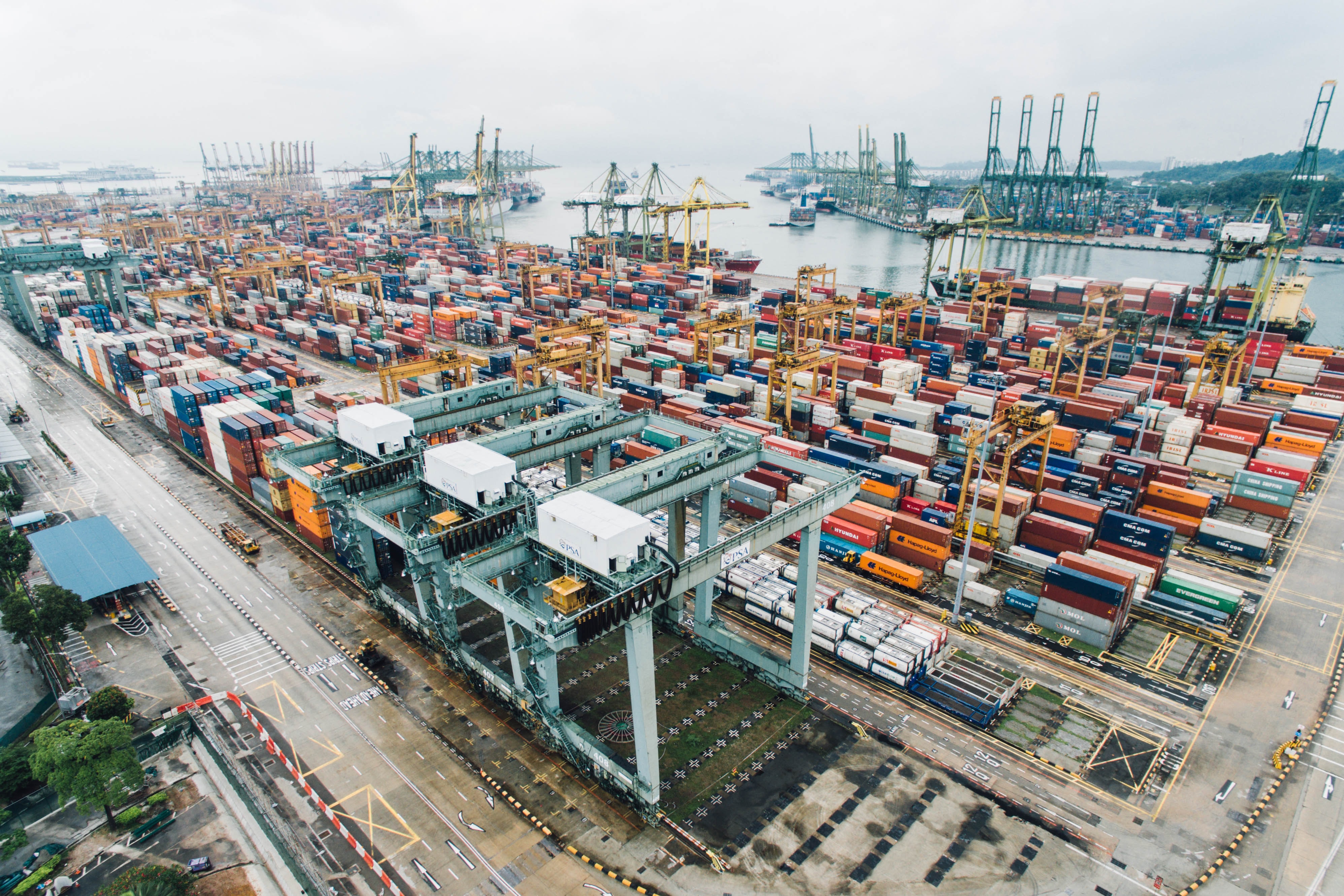 image of containers with products ready to be shipped