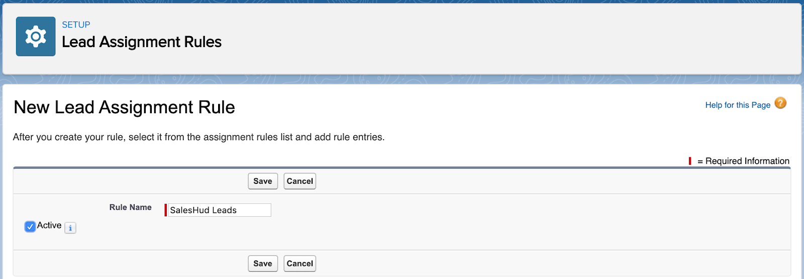 Creating the lead assignment rule