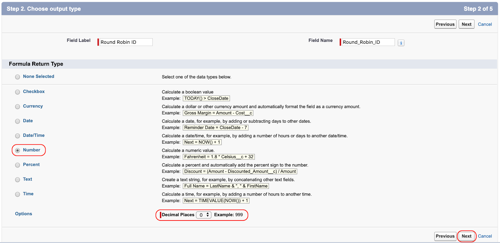 Creating the Round Robin ID field in Salesforce