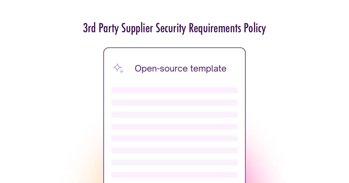 3rd Party Supplier Security Requirements Policy Template UK