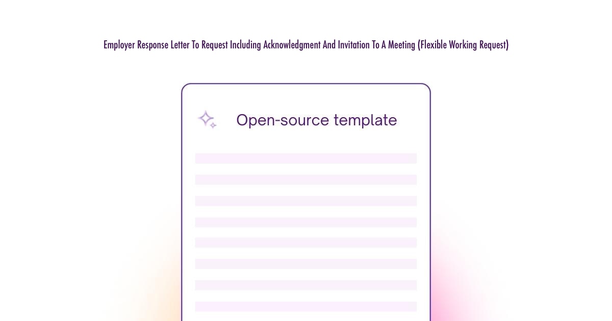 Employer Response Letter To Request Including Acknowledgment And