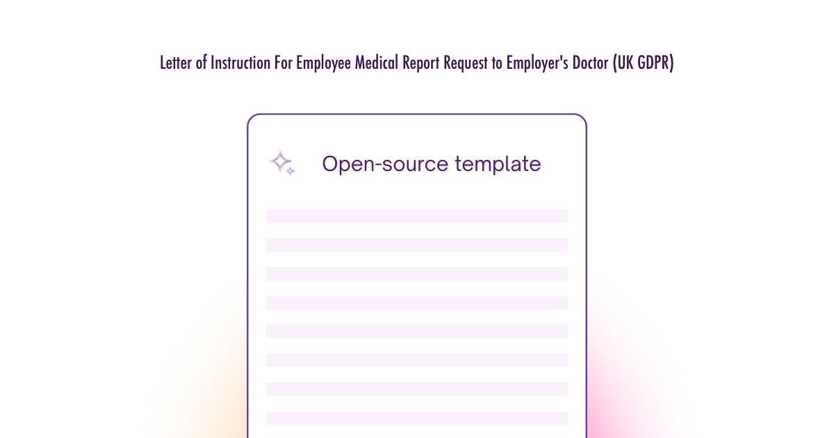 Letter of Instruction For Employee Medical Report Request to Employer's