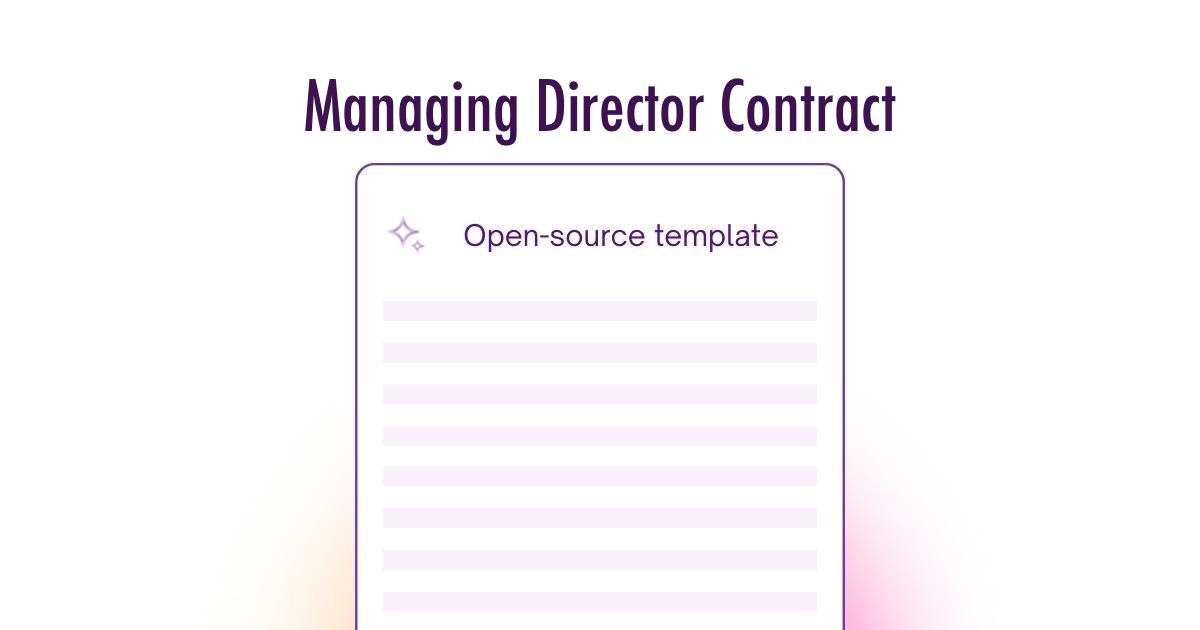 Managing Director Contract Template UK