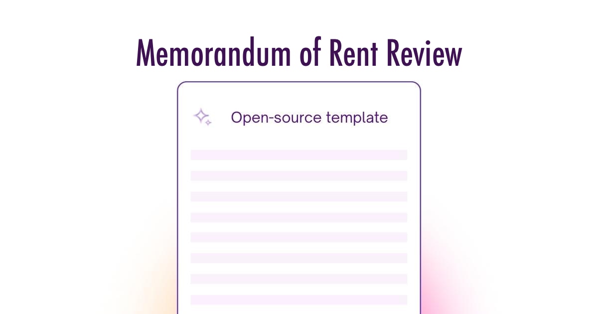 Memorandum of Rent Review Template UK