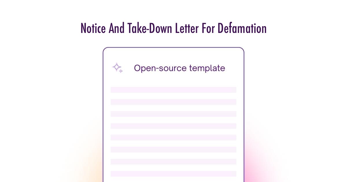 Notice And TakeDown Letter For Defamation Template UK