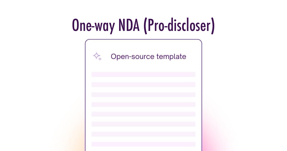 Oneway NDA (Prodiscloser) Template UK