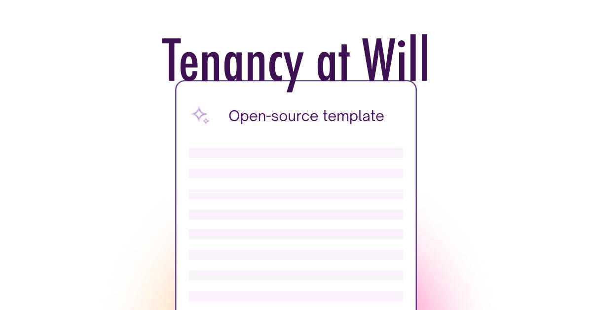 Tenancy at Will Template UK