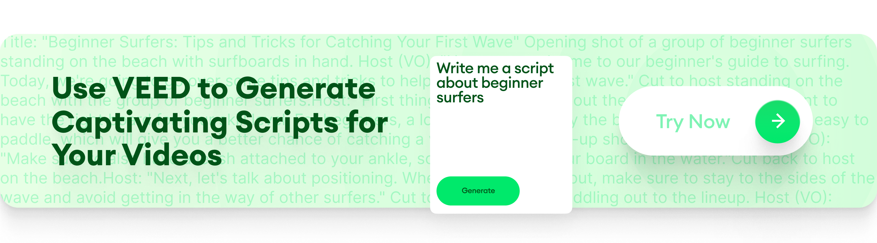 Call to action inviting readers to try out VEED's AI-powered script generator.