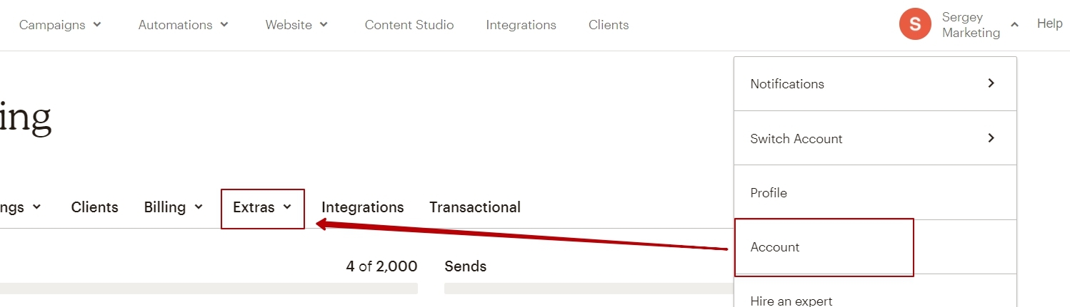 where to find an api key in mailchimp