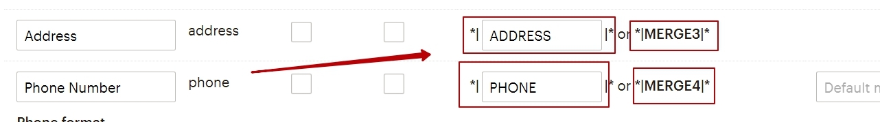 how to change merge tags meaning in mailchimp
