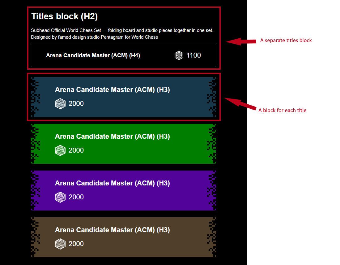 title and subtitile blocks in mailchimp template language