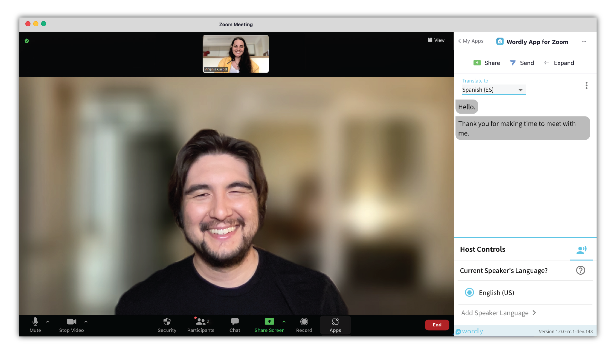 Managing Zoom Translation Wordly