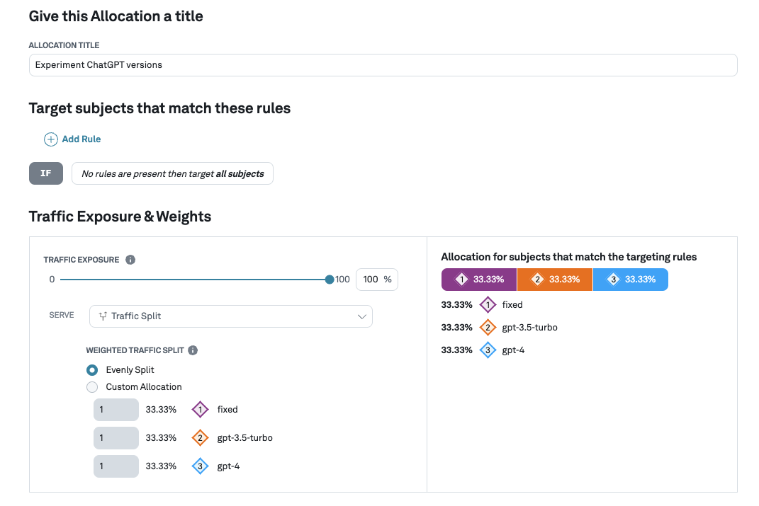 Create allocation