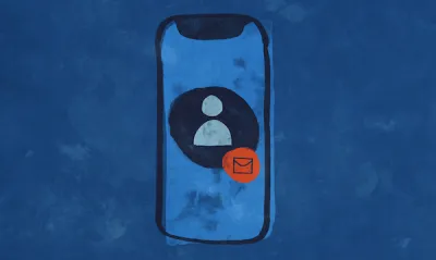 blue cell phone graphic