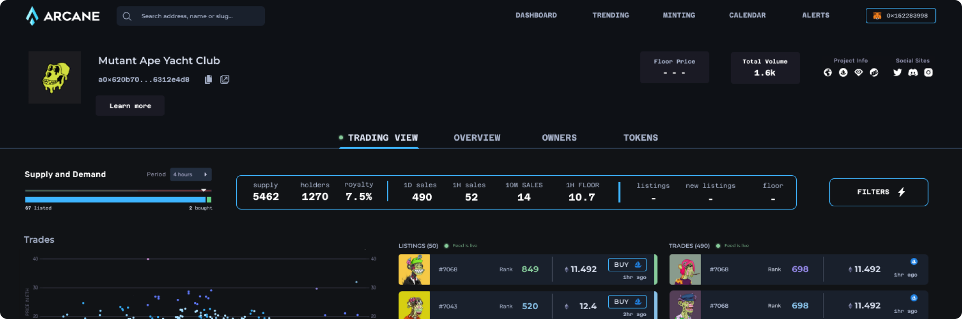 UI of the Arcane tool.