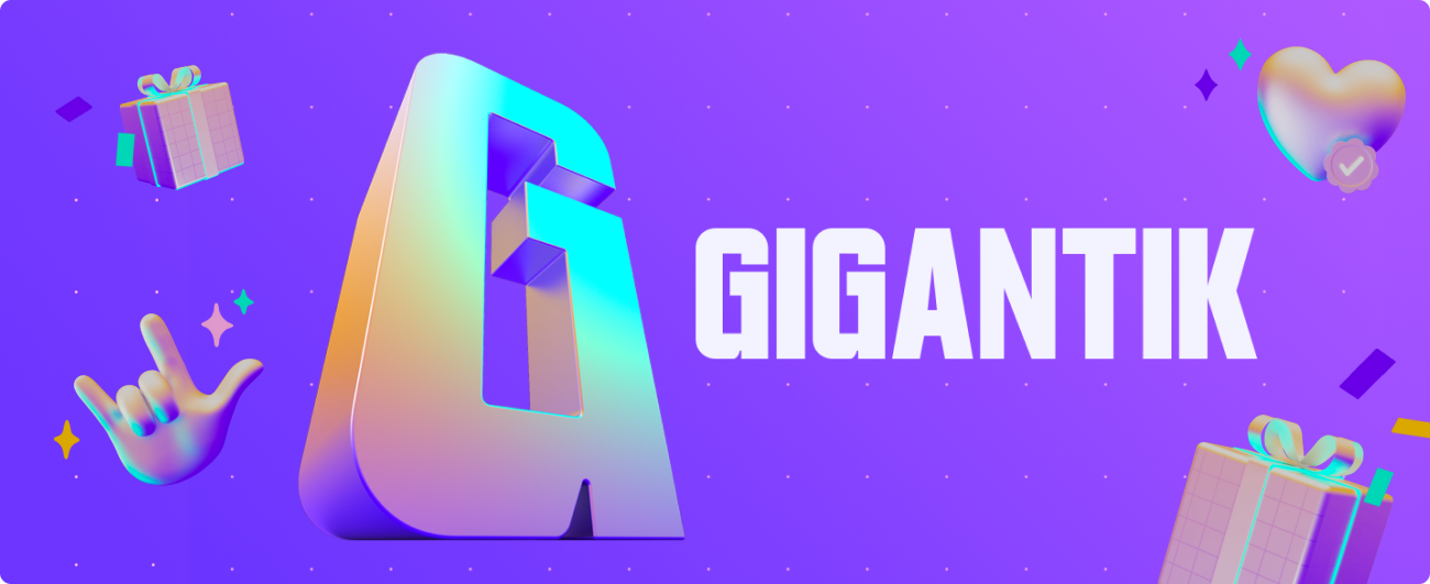 Gigantik logo next to the Gigantic text