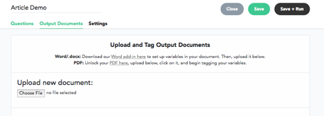 upload and generate documents