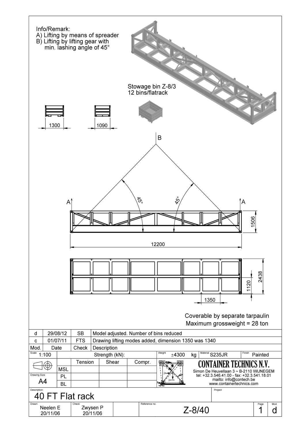 Z-8/40 40' Flat Rack