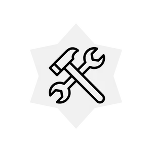 an icon of a spanner and hammer to represent settings and configuration optimisations that MADX can make to your site to improve SEO