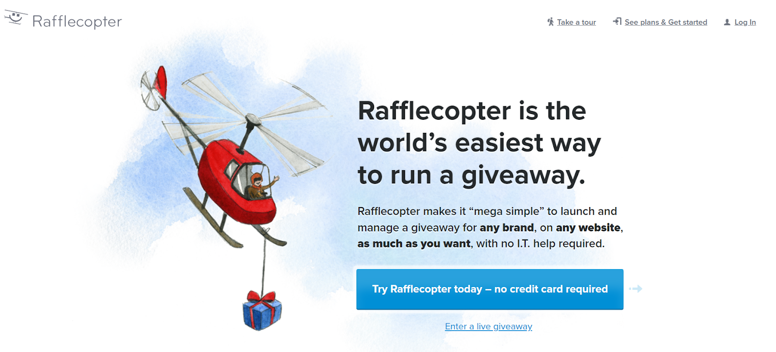 Rafflecopter website home page